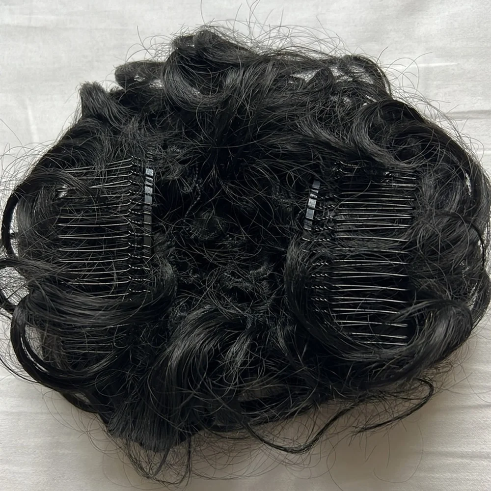 Messy Bun Scrunchie Chignon Updo Curly Bun Combs in Hairpiece